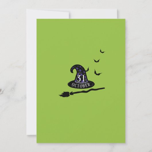 Spooktakular Wicked HexenHalloween-Kostüm-Party Einladung (Rückseite)