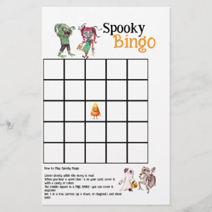 Spooktakuläre Halloween-Party Gruselige Bingo-Kart Flyer