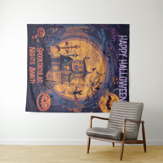 Spooktakuläre Nächte warten! Wandteppich (Beispiel (Horizontal))