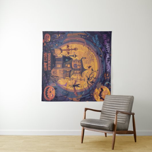 Spooktakuläre Nächte warten! Wandteppich (Beispiel (Horizontal))