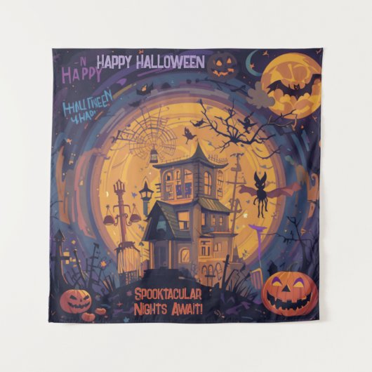 Spooktakuläre Nächte warten! Wandteppich (Vorderseite)