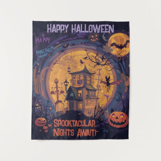 Spooktakuläre Nächte warten! Wandteppich (Vorderseite)