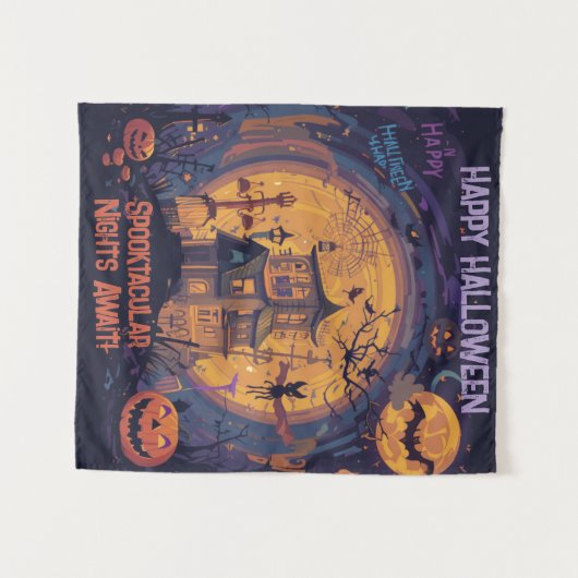 Spooktakuläre Nächte warten! Wandteppich (Vorderseite (Horizontal))