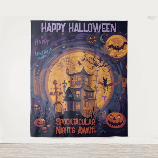 Spooktakuläre Nächte warten! Wandteppich (Vorderseite)