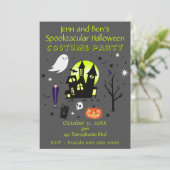 Spooktakuläres Halloween-Party Einladung (Stehend Vorderseite)