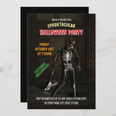 Spooktakuläres Halloween-Party. Funny Skeletts Einladung (Vorne/Hinten)