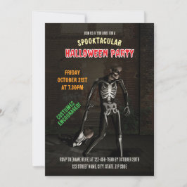 Spooktakuläres Halloween-Party. Funny Skeletts Einladung