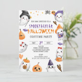Spooktakuläres Halloween-Party, Kostüme, Monster Einladung (Stehend Vorderseite)