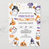 Spooktakuläres Halloween-Party, Kostüme, Monster Einladung (Vorne/Hinten)