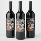 Spooktakuläres Halloween-Party Weinetikett (Flaschen)