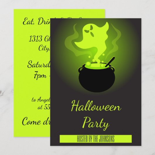 Spooktakuläres Party Einladung (Vorne/Hinten)