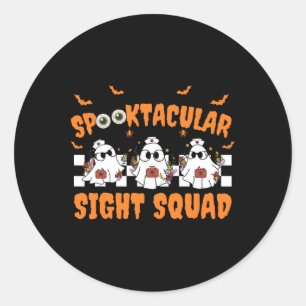 Spooktokuläre Sight Squad Ghost Halloween-Optometr Runder Aufkleber