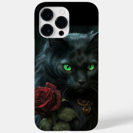 SPOOKWASSERFARBE SCHWARZE KATZE MIT SINGLE-ROTE RO Case-Mate iPhone 14 PRO MAX HÜLLE