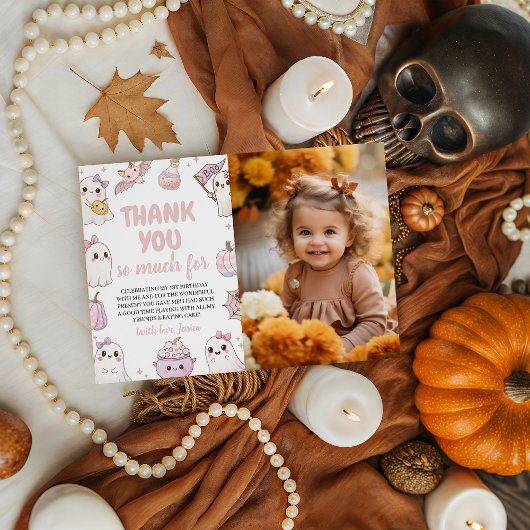 Spooky 1. Geburtstag Foto Vielen Dank Einladung