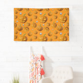 Spooky 3D Jack O'Lantern & Pumpkin Pattern Banner (Insitu)
