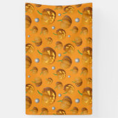 Spooky 3D Jack O'Lantern & Pumpkin Pattern Banner (Vertikal)
