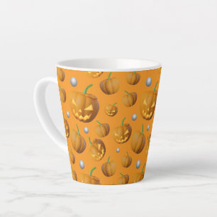 Spooky 3D Jack O'Lantern & Pumpkin Pattern Milchtasse