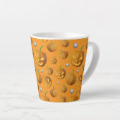 Spooky 3D Jack O'Lantern & Pumpkin Pattern Milchtasse (Rechte Ecke)