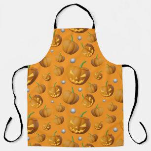 Spooky 3D Jack O'Lantern Pumpkin Pattern Schürze