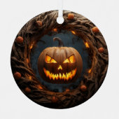 Spooky 3D Pumpkin Wreath Halloween Ornament (Vorderseite)