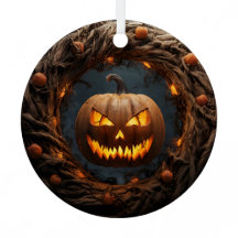 Spooky 3D Pumpkin Wreath Halloween Ornament