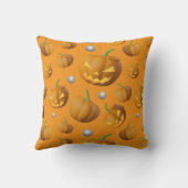 Spooky 3D Realistischer Jack O'Lantern & Pumpkin Kissen (Rückseite)