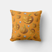 Spooky 3D Realistischer Jack O'Lantern & Pumpkin Kissen (Vorderseite)