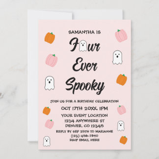Spooky 4. Geburtstag Einladung