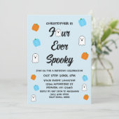 Spooky 4. Geburtstag Einladung (Stehend Vorderseite)