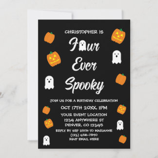 Spooky 4. Geburtstag Einladung