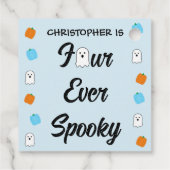 Spooky 4. Geburtstag Geschenkanhänger (Rückseite)
