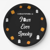 Spooky 4. Geburtstag Pappteller (Vorderseite)