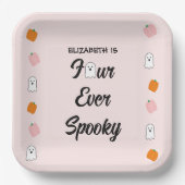 Spooky 4. Geburtstag Pappteller (Vorderseite)