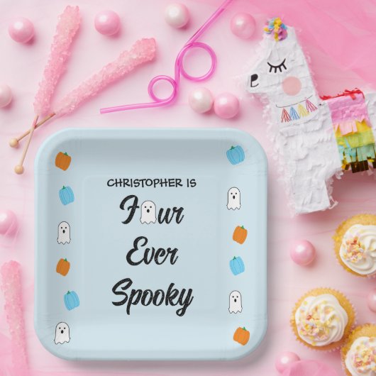 Spooky 4. Geburtstag Pappteller (Party)