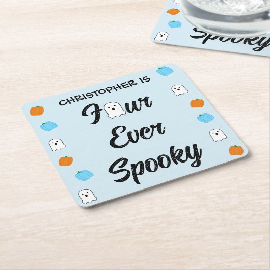 Spooky 4. Geburtstag Rechteckiger Pappuntersetzer (angewinkelt)