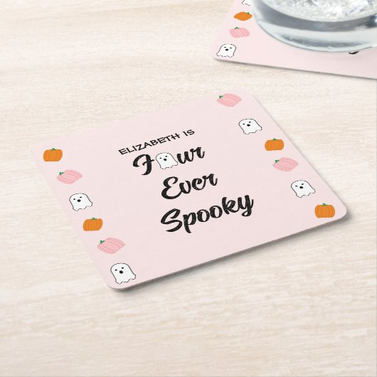 Spooky 4. Geburtstag Rechteckiger Pappuntersetzer (angewinkelt)