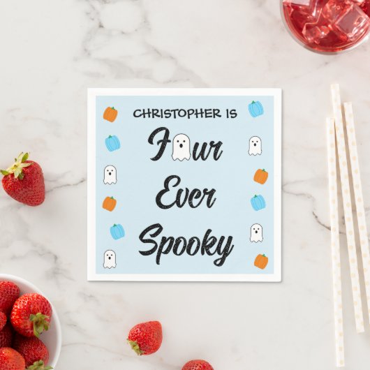 Spooky 4. Geburtstag Serviette (Beispiel)