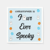 Spooky 4. Geburtstag Serviette (Vorderseite)