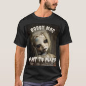 Spooky 80er Horror Doll Personalisiert Halloween T-Shirt (Vorderseite)