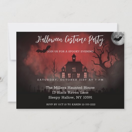 Spooky Abend Spuk House Party Einladung (Vorderseite)