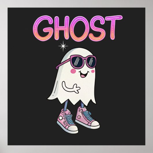 Spooky aber Cool Ghost Poster - Fun Halloween (Vorne)