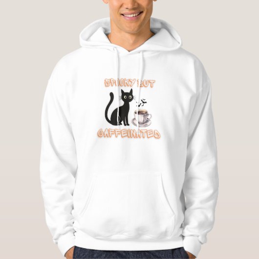 Spooky, aber koffeiniert - Halloween Black Cat Cof Hoodie (Vorderseite)
