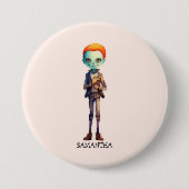 Spooky, aber Niedlich Zombie Kid - Adorable Macabr Button (Vorderseite)