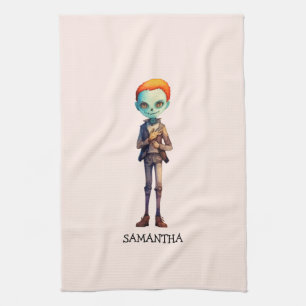 Spooky, aber Niedlich Zombie Kid - Adorable Macabr Geschirrtuch