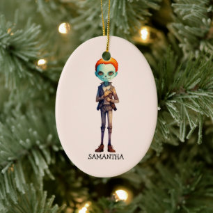 Spooky, aber Niedlich Zombie Kid - Adorable Macabr Keramik Ornament
