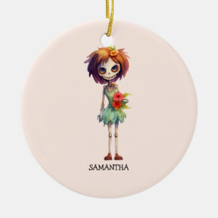 Spooky, aber Niedlich Zombie Kid - Adorable Macabr Keramik Ornament