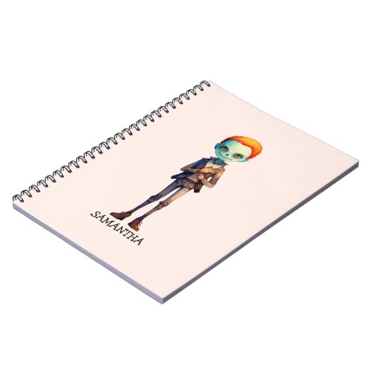 Spooky, aber Niedlich Zombie Kid - Adorable Macabr Notizblock (Linke Seite)