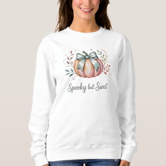 Spooky, aber süß Pastel Pumpkin Sweatshirt (Vorderseite)