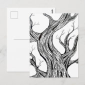 Spooky Abstract Tree Pen Drawing Art Postkarte (Vorne/Hinten)