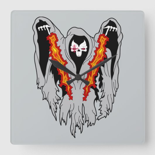 Spooky AC-130 Gunship Quadratische Wanduhr (Vorderseite)